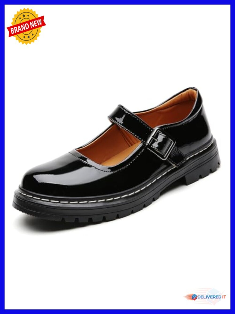 Women Platform Buckle Strap Oxford Mary Jane Flat Shoes